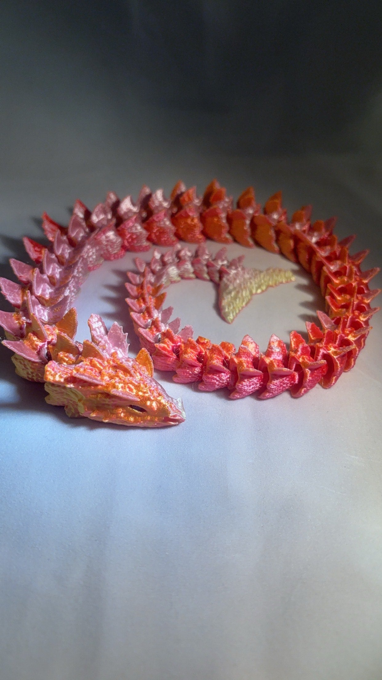 3D Printed Pink Rainbow Dragon