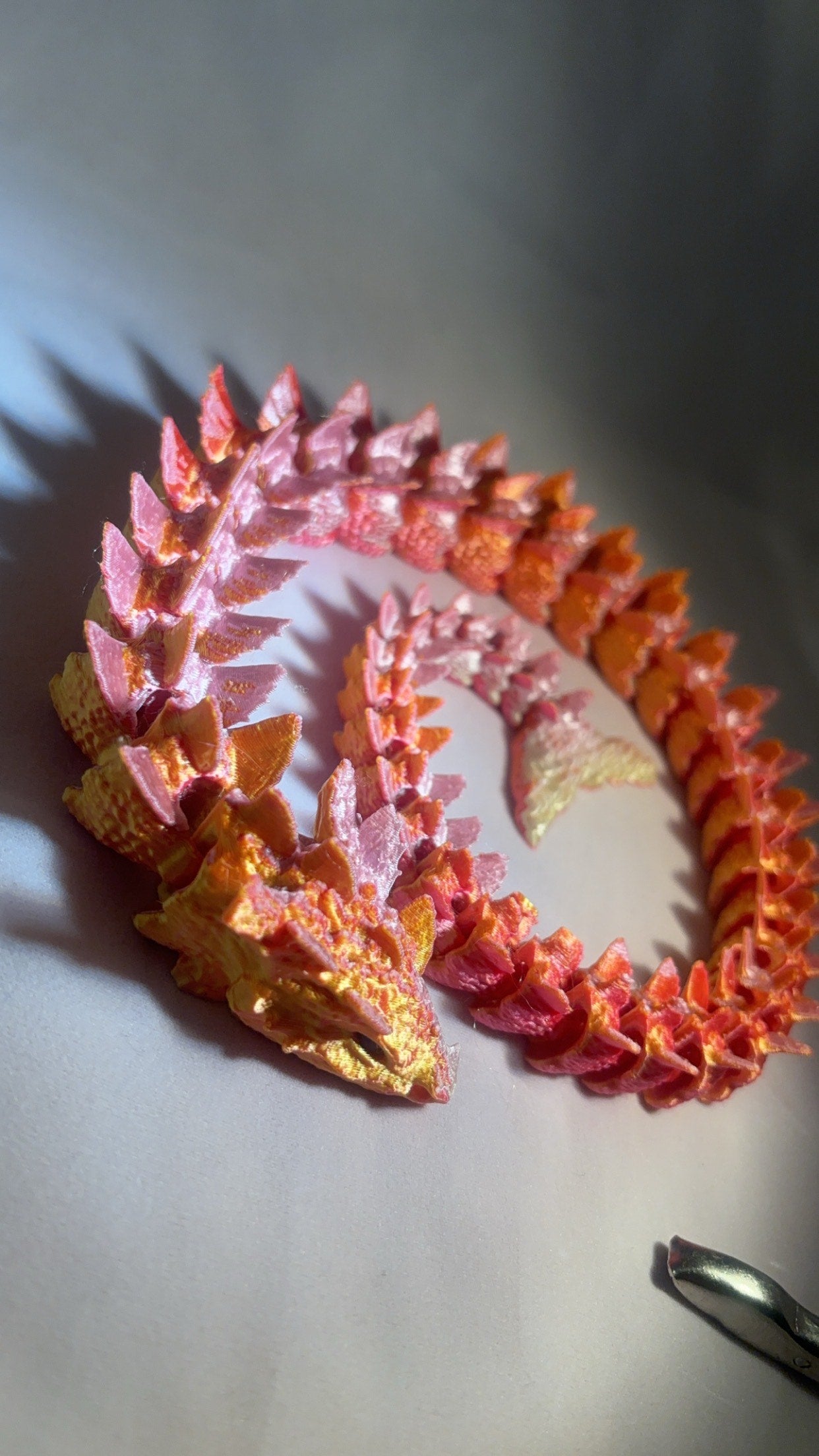 3D Printed Pink Rainbow Dragon